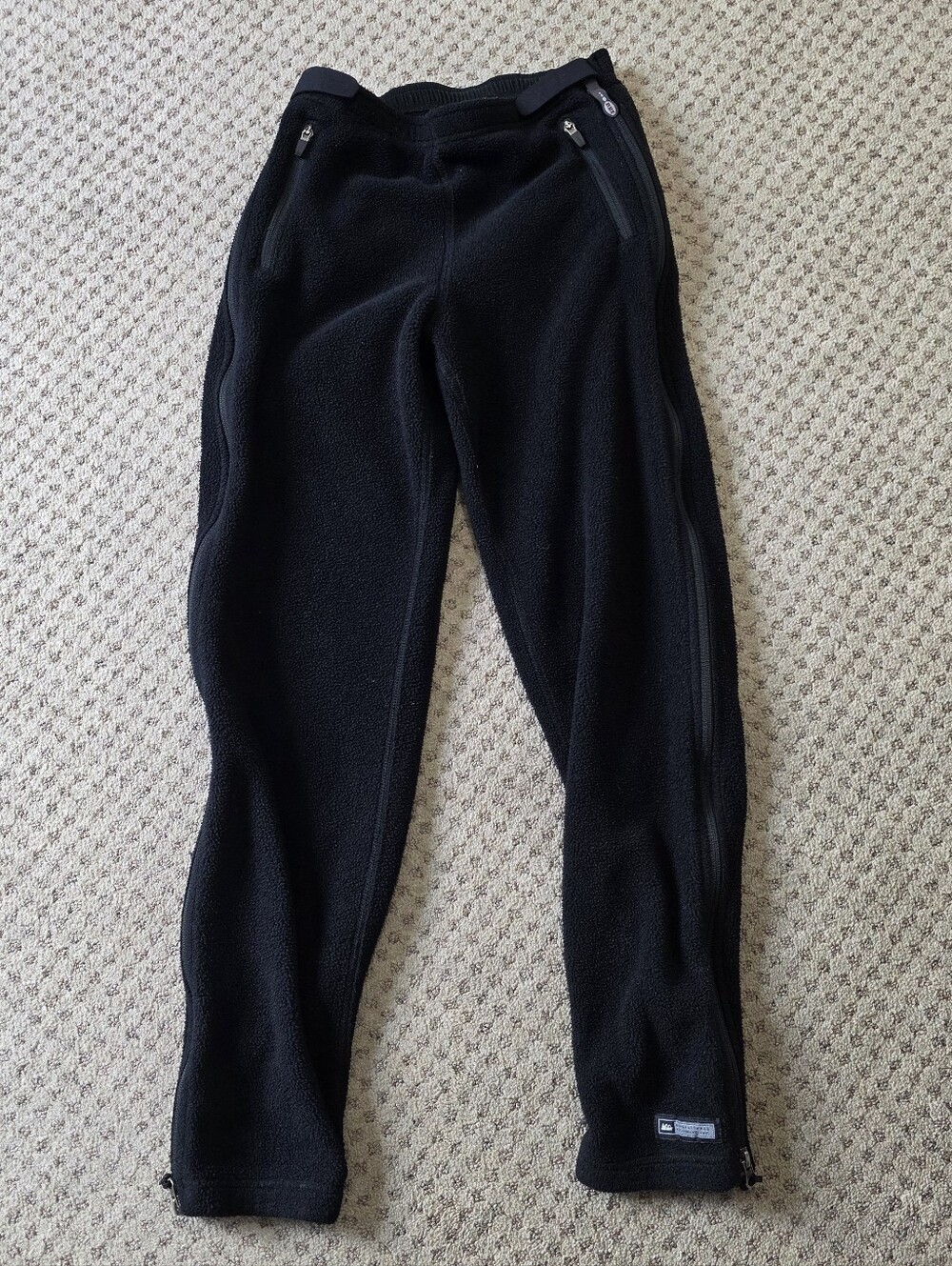 REI Black Fleece Full Side Zip Pants